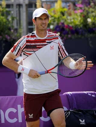 Mandatory Credit: Photo by Ella Ling BPI Shutterstock (12074706by) Andy Murray of GBR walks onto court Cinch Championships, Day Two, Tennis, Queens Club, London, UK - 15 June 2021 EDITORIAL USE ONLY No use with unauthorised audio, video, data, fixture lists, club league logos or live services. Online in-match use limited to 120 images, no video emulation. No use in betting, games or single club league player publications. Cinch Championships, Day Two, Tennis, Queens Club, London, UK - 15 June 2021 EDITORIAL USE ONLY No use with unauthorised audio, video, data, fixture lists, club league logos or live services. Online in-match use limited to 120 images, no video emulation. No use in betting, games or single club league player publications. Copyright: xEllaxLing BPI Shutterstockx 12074706by
