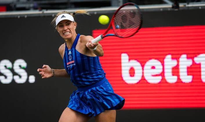 Mandatory Credit: Photo by Rob Prange Shutterstock (12072931ca) Angelique Kerber of Germany in action during her first-round match at the 2021 bett1open WTA, Tennis Damen 500 tennis tournament bett1open Tournament, Tennis, Berlin, Germany - 15 Jun 2021 bett1open Tournament, Tennis, Berlin, Germany - 15 Jun 2021  Copyright: xRobxPrange Shutterstockx 12072931ca