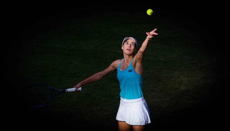 Mandatory Credit: Photo by Rob Prange Shutterstock (12072931cx) Sorana Cirstea of Romania in action during the first round at the 2021 bett1open WTA, Tennis Damen 500 tennis tournament bett1open Tournament, Tennis, Berlin, Germany - 15 Jun 2021 bett1open Tournament, Tennis, Berlin, Germany - 15 Jun 2021  Copyright: xRobxPrange Shutterstockx 12072931cx