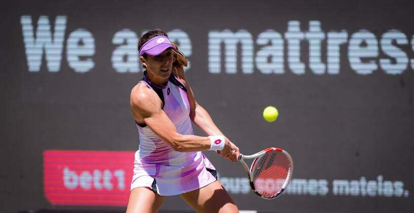 Mandatory Credit: Photo by Rob Prange Shutterstock (12072933am) Alize Cornet of France in action during her second round at the 2021 bett1open WTA, Tennis Damen 500 tennis tournament bett1open Tournament, Tennis, Berlin, Germany - 16 Jun 2021 bett1open Tournament, Tennis, Berlin, Germany - 16 Jun 2021  Copyright: xRobxPrange Shutterstockx 12072933am