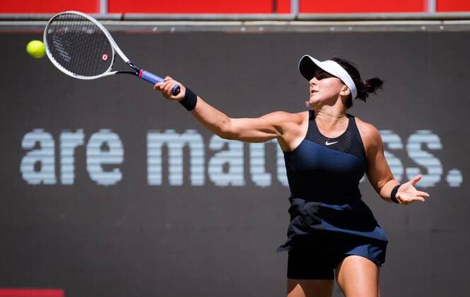 Mandatory Credit: Photo by Rob Prange Shutterstock (12072933ah) Bianca Andreescu of Canada in action during her second round at the 2021 bett1open WTA, Tennis Damen 500 tennis tournament bett1open Tournament, Tennis, Berlin, Germany - 16 Jun 2021 bett1open Tournament, Tennis, Berlin, Germany - 16 Jun 2021  Copyright: xRobxPrange Shutterstockx 12072933ah