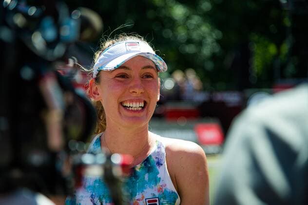 Mandatory Credit: Photo by Rob Prange Shutterstock (12072933bu) Ekaterina Alexandrova of Russia talks to the media after winning her second round at the 2021 bett1open WTA, Tennis Damen 500 tennis tournament bett1open Tournament, Tennis, Berlin, Germany - 16 Jun 2021 bett1open Tournament, Tennis, Berlin, Germany - 16 Jun 2021  Copyright: xRobxPrange Shutterstockx 12072933bu