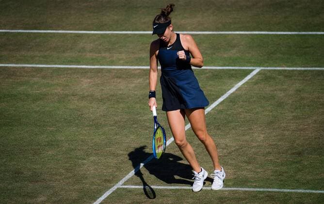 Mandatory Credit: Photo by Rob Prange Shutterstock (12072933be) Belinda Bencic of Switzerland in action during her second round match at the 2021 bett1open WTA, Tennis Damen 500 tennis tournament bett1open Tournament, Tennis, Berlin, Germany - 16 Jun 2021 bett1open Tournament, Tennis, Berlin, Germany - 16 Jun 2021  Copyright: xRobxPrange Shutterstockx 12072933be