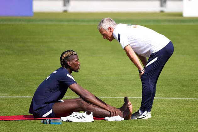 FAIR PLAY - DIDIER DESCHAMPS (SELECTIONNEUR FRANCE) - 06 PAUL POGBA (FRA) FOOTBALL : Equipe de France - Entrainement - UEFA EURO, EM, Europameisterschaft,Fussball 2020 - 16 06 2021 AnthonyBIBARD FEP Panoramic 