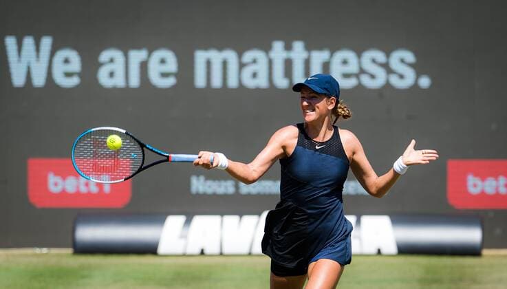 Mandatory Credit: Photo by Rob Prange Shutterstock (12072938z) Victoria Azarenka of Belarus in action during her second round match at the 2021 bett1open WTA, Tennis Damen 500 tennis tournament bett1open Tournament, Tennis, Berlin, Germany - 17 Jun 2021 bett1open Tournament, Tennis, Berlin, Germany - 17 Jun 2021  Copyright: xRobxPrange Shutterstockx 12072938z