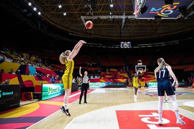 210617 Ellen Nyström of Sweden during of the FIBA Women s Eurobasket match between Sweden and Slovakia on June 17, 2021 in Valencia Photo Maxim ThorÃ BILDBYRAN kod MT MT0187 basket basketball national team fiba women s eurobasket basket em sverige sweden slovakien slovakia dam bbeng dag 1 day 1,  Copyright: MAXIMxTHORE BB210617MT051