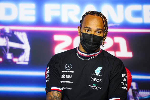 HAMILTON Lewis (gbr), Mercedes AMG F1 GP W12 E Performance, portrait, press conference, PK, Pressekonferenz during the Formula 1 Emirates Grand Prix de France 2021, 7th round of the 2021 FIA Formula One World Championship, WM, Weltmeisterschaft from June 18 to 20, 2021 on the Circuit Paul Ricard, in Le Castellet, France - FORMULE 1 : Grand Prix de France - Circuit Paul-Ricard - 17 06 2021 DPPI PANORAMIC  AV6_9437