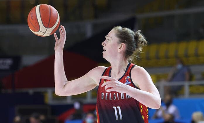 Belgian Cats Emma Meesseman pictured in action during the match between Belgium s national women s basketball team The Belgian Cats and Bosnia-Herzegovina, in Strasbourg, France, Thursday 17 June 2021. The Belgian Cats are in France for the FIBA Women s EuroBasket 2021 European Basketball championships, that take place from 17 to 27 June. VIRGINIExLEFOUR  x3010409x