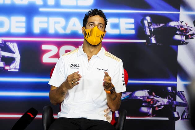 F1 Grand Prix of France 3 Daniel Ricciardo (AUS, McLaren F1 Team), F1 Grand Prix of France at Circuit Paul Ricard on June 17, 2021 in Le Castellet, France. (Photo by Antonin Vincent DPPI FIA Pool via HOCH ZWEI) Le Castellet France Poolfoto HOCH ZWEI Pool Antonin Vincent ,EDITORIAL USE ONLY