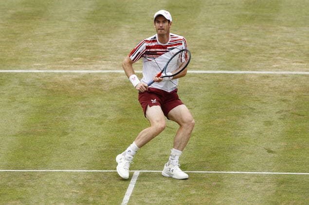 Mandatory Credit: Photo by Ella Ling BPI Shutterstock (12089309ax) Andy Murray of GBR in action Cinch Championships, Day Four, Tennis, Queens Club, London, UK - 17 June 2021 EDITORIAL USE ONLY No use with unauthorised audio, video, data, fixture lists, club league logos or live services. Online in-match use limited to 120 images, no video emulation. No use in betting, games or single club league player publications. Cinch Championships, Day Four, Tennis, Queens Club, London, UK - 17 June 2021 EDITORIAL USE ONLY No use with unauthorised audio, video, data, fixture lists, club league logos or live services. Online in-match use limited to 120 images, no video emulation. No use in betting, games or single club league player publications. Copyright: xEllaxLing BPI Shutterstockx 12089309ax