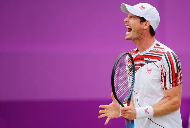 Mandatory Credit: Photo by Ella Ling BPI Shutterstock (12089309aj) Andy Murray of GBR frustrated Cinch Championships, Day Four, Tennis, Queens Club, London, UK - 17 June 2021 EDITORIAL USE ONLY No use with unauthorised audio, video, data, fixture lists, club league logos or live services. Online in-match use limited to 120 images, no video emulation. No use in betting, games or single club league player publications. Cinch Championships, Day Four, Tennis, Queens Club, London, UK - 17 June 2021 EDITORIAL USE ONLY No use with unauthorised audio, video, data, fixture lists, club league logos or live services. Online in-match use limited to 120 images, no video emulation. No use in betting, games or single club league player publications. Copyright: xEllaxLing BPI Shutterstockx 12089309aj