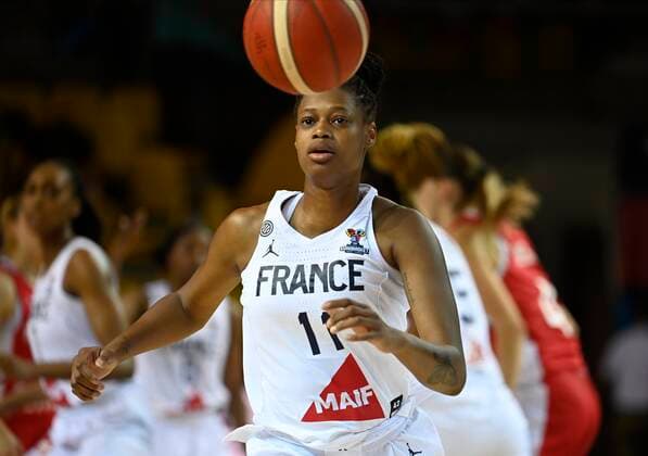 STRASBOURG, FRANCE - JUNE 17: Valeriane Vukosavljevic of France pictured during FIBA Women s Eurobasket match between France and Croatia on JUNE 17, 2021 in Strasbourg, France,17 06 2021 BASKET BALL FEMIMIN : France vs Croatie - FIBA Women s Eurobasket - Strasbourg - 17 06 2021 PhilippeCrochet Panoramic 