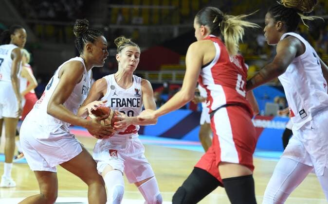 STRASBOURG, FRANCE - JUNE 17: Alix Duchet of France pictured during FIBA Women s Eurobasket match between France and Croatia on JUNE 17, 2021 in Strasbourg, France,17 06 2021 BASKET BALL FEMIMIN : France vs Croatie - FIBA Women s Eurobasket - Strasbourg - 17 06 2021 PhilippeCrochet Panoramic 