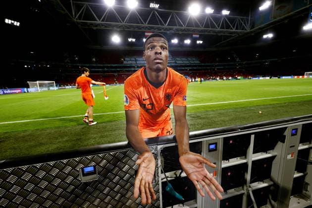 AMSTERDAM, 17-06-2021 JohanCruyff Arena, Group stage of EURO2020 between Netherlands and Austria 2-0. Netherlands celebrate their win. Denzell Dumfries Netherlands - Austria  x12190510x Copyright: