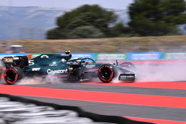 VETTEL Sebastian F1 Team Aston Martin accident in 1 practice on Friday F1 season 2021 French GP at Le Castellet on 18 June 2021