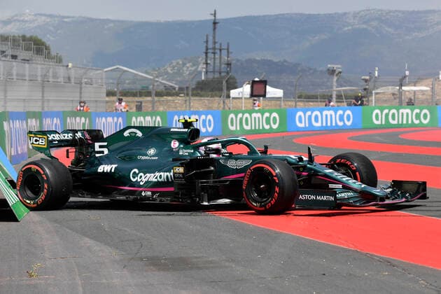 VETTEL Sebastian F1 Team Aston Martin accident in 1 practice on Friday F1 season 2021 French GP at Le Castellet on 18 June 2021