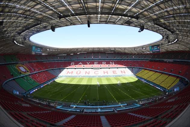 Football, men, 2020 21 season, Euro 2020, Portugal final training session at Allianz Arena Munich ahead of Portugal Germany group match, Arena overview, 18 06 2021, Copyright: xMatthiasxKochx