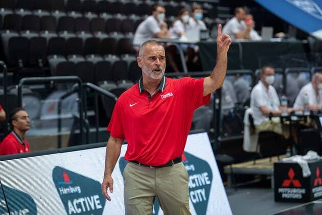 Basketball Hamburg 18 06 2021 Supercup National Team Italy ITA Tunisia TUN Dirk Bauermann Tunisia, Coach