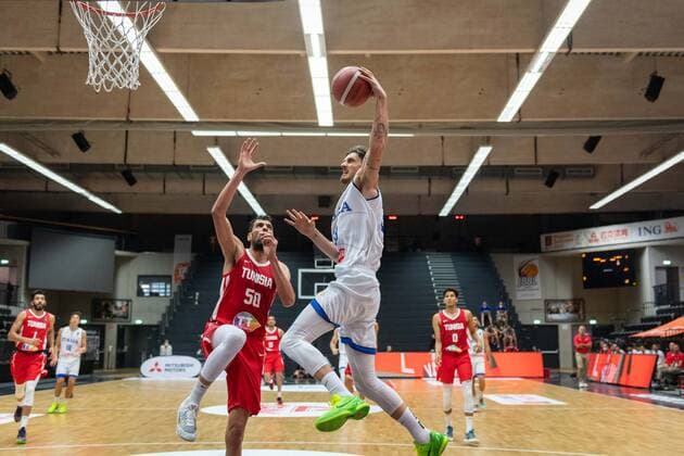 Basketball Hamburg 18 06 2021 Supercup National Team Italy ITA Tunisia TUN Achille Polonara Italy, No 33 Salah Mejri Tunisia, No 50