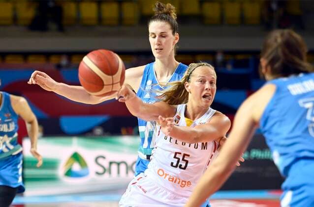 STRASBOURG, FRANCE - JUNE 18 : Julie Allemand of Belgium pictured during FIBA Women s Eurobasket match between Belgium and Slovenia on JUNE 18, 2021 in Strasbourg, France,18 06 2021 BASKET BALL FEMIMIN : Belgique vs Slovenie - FIBA Women s Eurobasket - Strasbourg - 18 06 2021 PhotoNews Panoramic 