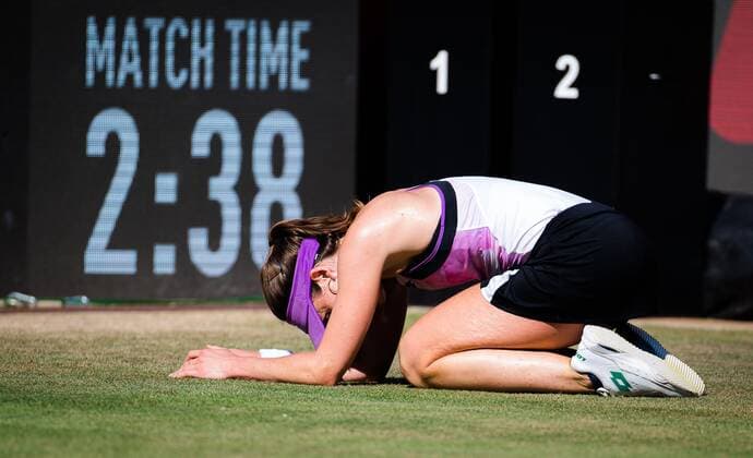 Mandatory Credit: Photo by Rob Prange Shutterstock (12072940bn) Alize Cornet of France in action during the quarter-final of the 2021 bett1open WTA, Tennis Damen 500 tennis tournament bett1open Tournament, Tennis, Berlin, Germany - 18 Jun 2021 bett1open Tournament, Tennis, Berlin, Germany - 18 Jun 2021  Copyright: xRobxPrange Shutterstockx 12072940bn