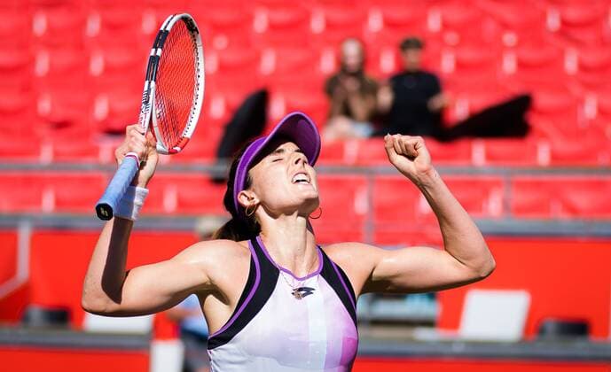 Mandatory Credit: Photo by Rob Prange Shutterstock (12072940bh) Alize Cornet of France in action during the quarter-final of the 2021 bett1open WTA, Tennis Damen 500 tennis tournament bett1open Tournament, Tennis, Berlin, Germany - 18 Jun 2021 bett1open Tournament, Tennis, Berlin, Germany - 18 Jun 2021  Copyright: xRobxPrange Shutterstockx 12072940bh