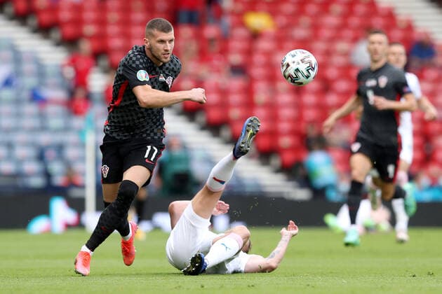 Croatia v Czech Republic - UEFA EURO, EM, Europameisterschaft,Fussball 2020: Group D Ante Rebic of Croatia in action during the UEFA Euro 2020 Championship Group D match between Croatia and Czech Republic at Hampden Park on June 18, 2021 in Glasgow, United Kingdom. LukaxStanzl PIXSELL