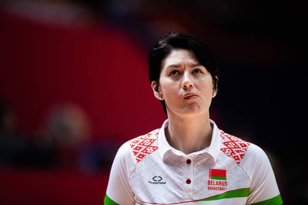 210617 Head coach Nataliya Trafimava of Belarus during the FIBA Women s Eurobasket match between Slovakia and Belarus on June 17, 2021 in Valencia Photo Maxim ThorÃ BILDBYRAN kod MT MT0188 basket basketball national team fiba women s eurobasket basket em slovakien belarus slovakia vitryssland dam bbeng,  Copyright: MAXIMxTHORE BB210617MT118
