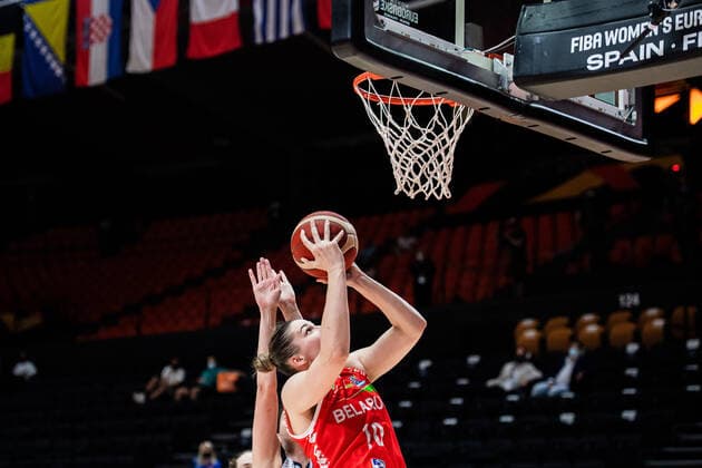 210618 Anastasiya Verameyenka of Belarus during the FIBA Women s Eurobasket match between Slovakia and Belarus on June 18, 2021 in Valencia Photo Maxim ThorÃ BILDBYRAN kod MT MT0188 basketball basketball national team fiba women s eurobasket basket em slovakien belarus slovakia vitryssland dam bbeng,  Copyright: MAXIMxTHORE BB210618MT009