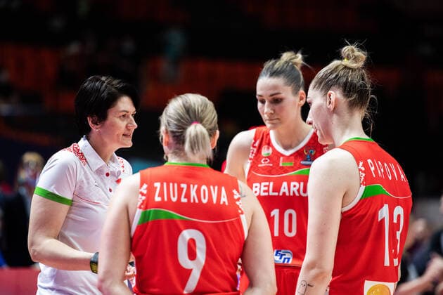 210618 Head coach Nataliya Trafimava of Belarus during the FIBA Women s Eurobasket match between Slovakia and Belarus on June 18, 2021 in Valencia Photo Maxim ThorÃ BILDBYRAN kod MT MT0188 basket basketball national team fiba women s eurobasket basket em slovakien belarus slovakia vitryssland dam bbeng,  Copyright: MAXIMxTHORE BB210618MT011