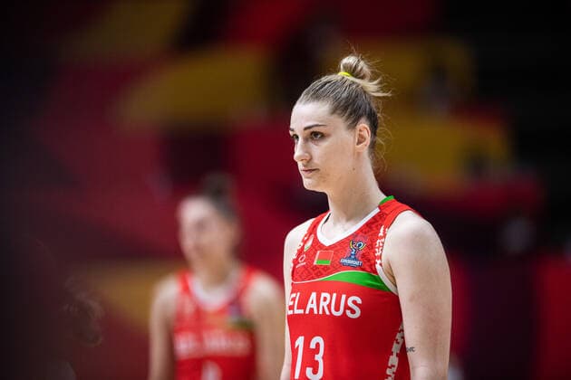 210618 Maryia Papova of Belarus during the FIBA Women s Eurobasket match between Slovakia and Belarus on June 18, 2021 in Valencia Photo Maxim ThorÃ BILDBYRAN kod MT MT0188 basket basketball national team fiba women s eurobasket basket em slovakien belarus slovakia vitryssland dam bbeng,  Copyright: MAXIMxTHORE BB210618MT013