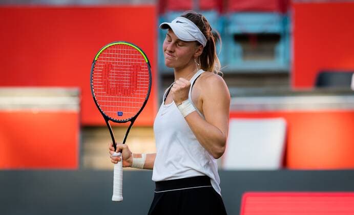 Mandatory Credit: Photo by Rob Prange Shutterstock (12072940bs) Liudmilla Samsonova of Russia in action during the quarter-final of the 2021 bett1open WTA, Tennis Damen 500 tennis tournament bett1open Tournament, Tennis, Berlin, Germany - 18 Jun 2021 bett1open Tournament, Tennis, Berlin, Germany - 18 Jun 2021  Copyright: xRobxPrange Shutterstockx 12072940bs