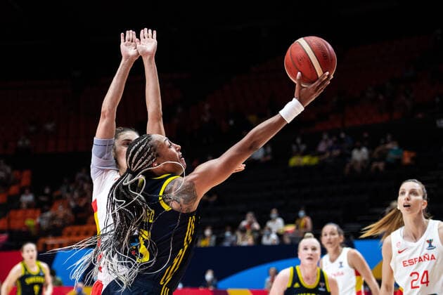 210618 Kalis Loyd of Sweden during the FIBA Women s Eurobasket match between Spain and Sweden on June 18, 2021 in Valencia Photo Maxim ThorÃ BILDBYRAN kod MT MT0189 basket basketball national team fiba women s eurobasket basket em spanien spain sverige sweden dam bbeng dag 2,  Copyright: MAXIMxTHORE BB210618MT072