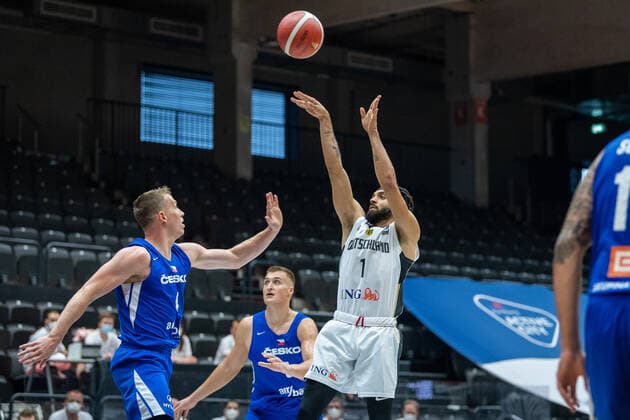 Basketball Hamburg 18 06 2021 Supercup National Team Germany GER Czech Republic CZE Joshiko Saibou Germany, No 01 Tomas Vyoral Czech Republic, No 04