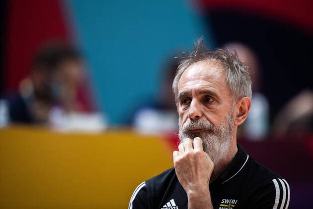 210618 head coach Marco Crespi of Sweden during the FIBA Women s Eurobasket match between Spain and Sweden on June 18, 2021 in Valencia Photo Maxim ThorÃ BILDBYRAN kod MT MT0189 basket basketball national team fiba women s eurobasket basket em spanien spain sverige sweden dam bbeng dag 2,  Copyright: MAXIMxTHORE BB210618MT082