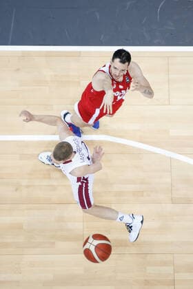 Gliwice, 18.06.2021 POLISH national team, Nationalteam BASKETBALL POLAND GAME Polska - Lotwa NZ Aaron Cel , FOT. WOJCIECH FIGURSKI 058sport.pl NEWSPIX.PL --- Newspix.pl  20210618_065__FIG7916