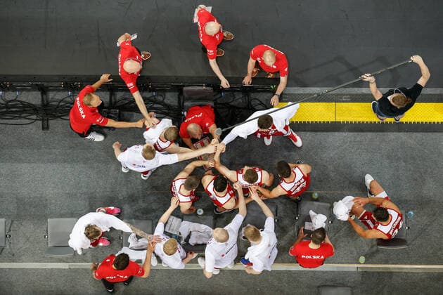 Gliwice, 18.06.2021 POLISH national team, Nationalteam BASKETBALL POLAND GAME Polska - Lotwa NZ team druzyna , czas przerwa time out , koszykarze players , trener Mike Taylor coach , FOT. WOJCIECH FIGURSKI 058sport.pl NEWSPIX.PL --- Newspix.pl  20210618_066__FIG8014