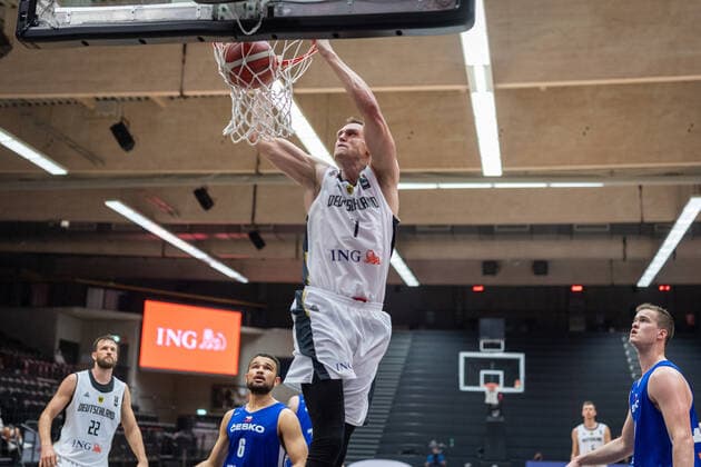 Basketball Hamburg 18 06 2021 Supercup National Team Germany GER Czech Republic CZE Johannes Voigtmann Germany, No 07 Patrick Samoura Czech Republic, No 06