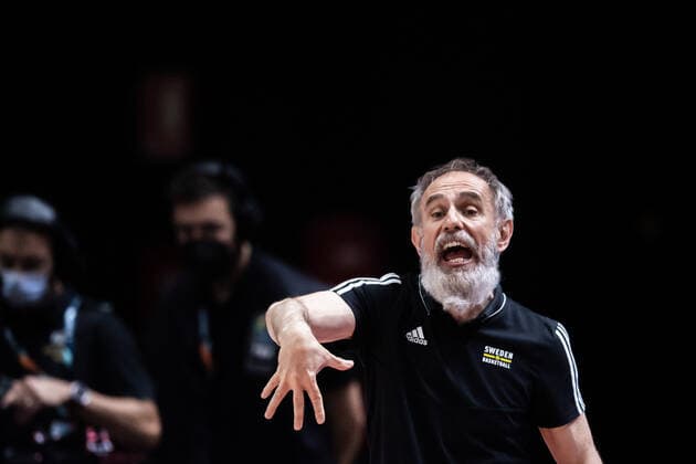 210618 head coach Marco Crespi of Sweden during the FIBA Women s Eurobasket match between Spain and Sweden on June 18, 2021 in Valencia Photo Maxim ThorÃ BILDBYRAN kod MT MT0189 basket basketball national team fiba women s eurobasket basket em spanien spain sverige sweden dam bbeng dag 2,  Copyright: MAXIMxTHORE BB210618MT121