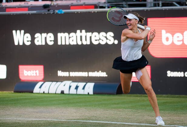 June 18, 2021, BERLIN, GERMANY: Liudmilla Samsonova of Russia in action during the quarter-final of the 2021 bett1open WTA, Tennis Damen 500 tennis tournament against Madison Keys of the United States BERLIN GERMANY - ZUMAa181 20210618_zaa_a181_098 Copyright: xRobxPrangex