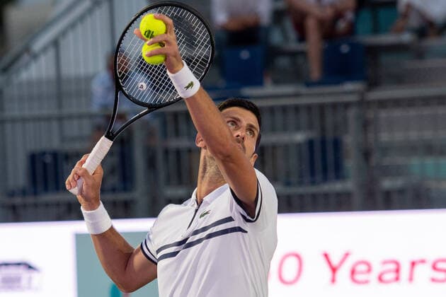 20210618 Mallorca Championships 2021 Opening Ceremony SANTA PONSA, SPAIN JUNE 18 2021 Novak Djokovic at Mallorca Championships 2021 Opening Ceremony on June 18, 2021 in Santa Ponsa, Santa Ponsa Baleares Spain