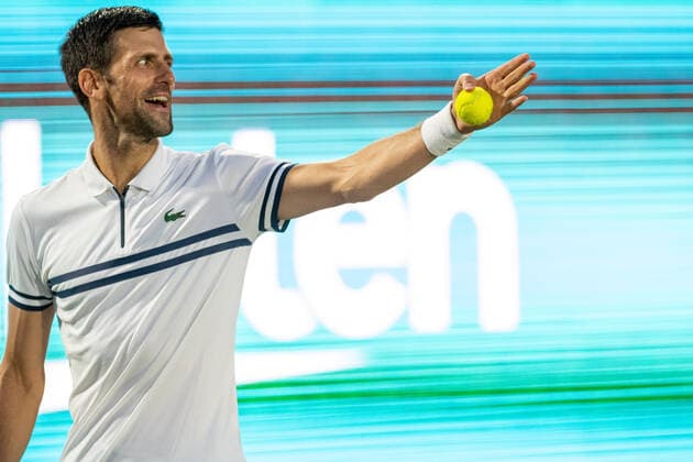 20210618 Mallorca Championships 2021 Opening Ceremony SANTA PONSA, SPAIN JUNE 18 2021 Novak Djokovic at Mallorca Championships 2021 Opening Ceremony on June 18, 2021 in Santa Ponsa, Santa Ponsa Baleares Spain