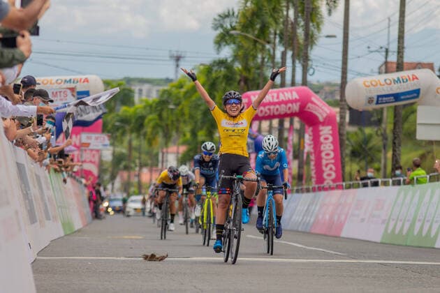 Sport Bilder des Tages June 18, 2021, Pereira, Risaralda, colombia: Yeni Lorena Colmenares, from the Colombia Tierra de Atletas team celebrates her victory after finishing the Women s Colombian National Road Race Championship in Pereira, Colombia on June 18, 2021. Pereira colombia - ZUMAvp1_ 0122045074st Copyright: xSebastianxOsoriox