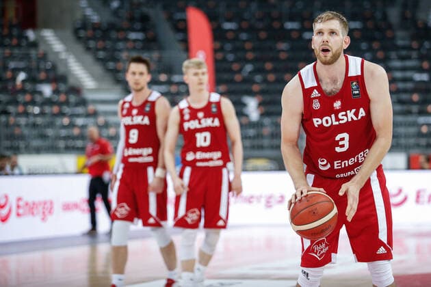 Gliwice, 18.06.2021 POLISH national team, Nationalteam BASKETBALL POLAND GAME Polska - Lotwa NZ Michal Sokolowski , rzuty osobiste free throw , FOT. WOJCIECH FIGURSKI 058sport.pl NEWSPIX.PL --- Newspix.pl  20210618_104__FIG8620