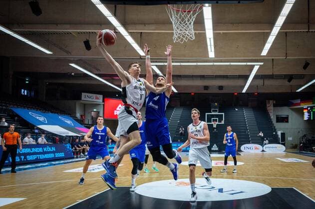 Basketball Hamburg 18 06 2021 Supercup National Team Germany GER Czech Republic CZE Justus Hollatz Germany, No 11 Lukas Palyza Czech Republic, No 23