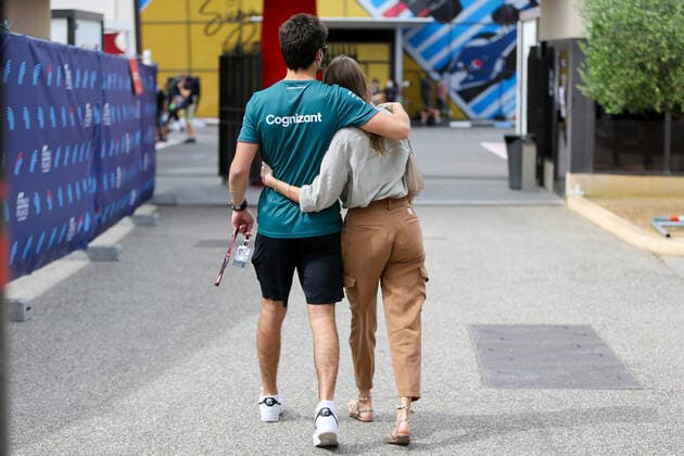 FORMULA 1 FRENCH GRAND PRIX, 19 06 2021 Lance Stroll (CAN), Aston Martin AMR21 arrival with wife Claire-Anne Stroll (nee Cullens) during the Formula 1 Emirates Grand Prix De France 2021 at Circuit Paul Ricard, Le Castellet, France on 19 June 2021 Editorial Use Only Copyright: xPhilxDuncanx ESM-0021-0030