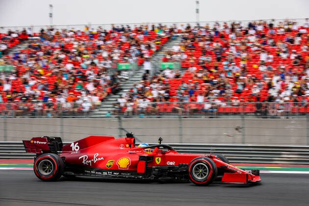 16 LECLERC Charles (mco), Scuderia Ferrari SF21, action during the Formula 1 Emirates Grand Prix de France 2021, 7th round of the 2021 FIA Formula One World Championship, WM, Weltmeisterschaft from June 18 to 20, 2021 on the Circuit Paul Ricard, in Le Castellet, France FORMULE 1 : Grand Prix de France - Circuit Paul-Ricard - Le Castellet - 19 06 2021 DPPI Panoramic  AV6_1671