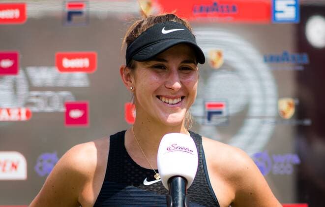 Mandatory Credit: Photo by Rob Prange Shutterstock (12072941r) Belinda Bencic of Switzerland after winning the semi-final of the 2021 bett1open WTA, Tennis Damen 500 tennis tournament bett1open Tournament, Tennis, Berlin, Germany - 19 Jun 2021 bett1open Tournament, Tennis, Berlin, Germany - 19 Jun 2021  Copyright: xRobxPrange Shutterstockx 12072941r