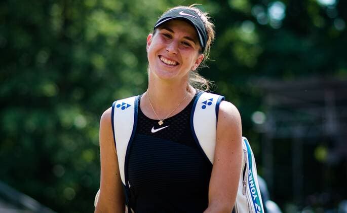 Mandatory Credit: Photo by Rob Prange Shutterstock (12072941v) Belinda Bencic of Switzerland after winning the semi-final of the 2021 bett1open WTA, Tennis Damen 500 tennis tournament bett1open Tournament, Tennis, Berlin, Germany - 19 Jun 2021 bett1open Tournament, Tennis, Berlin, Germany - 19 Jun 2021  Copyright: xRobxPrange Shutterstockx 12072941v