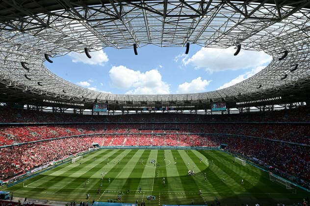 ILLUSTRATION - TRIBUNES - VUE GENERALE - SUPPORTERS FOOTBALL : Hongrie vs France - UEFA EURO, EM, Europameisterschaft,Fussball 2020 - 19 06 2021 AnthonyBIBARD FEP Panoramic 